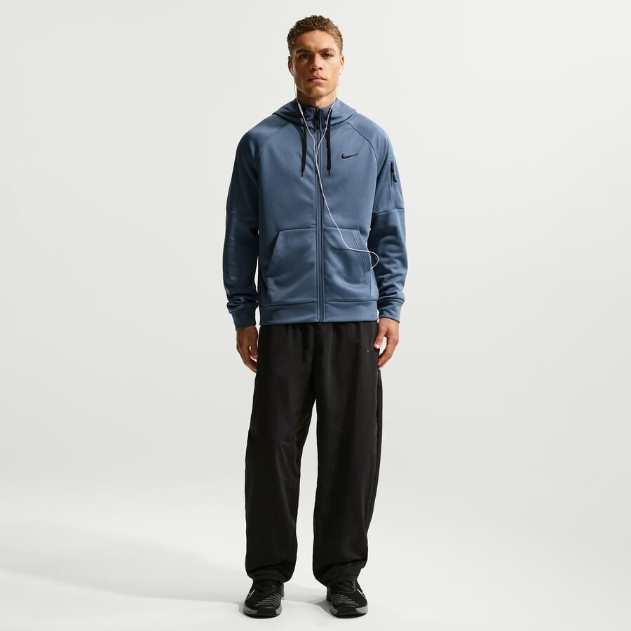 Nike Therma-FIT fitnesstop met rits over de hele lengte voor heren Blauw
