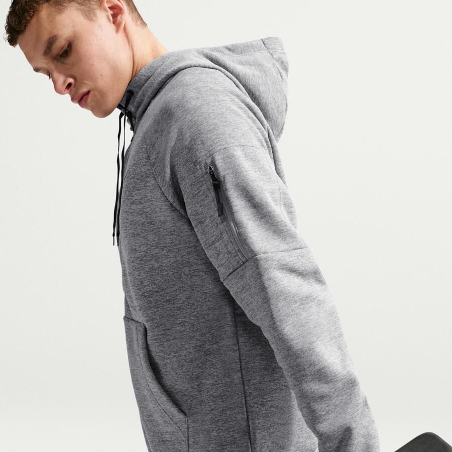 Nike Therma-FIT fitnesstop met rits over de hele lengte voor heren Grijs - Foto 3