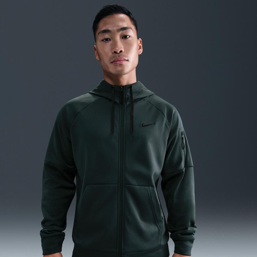 Nike Therma-FIT fitnesstop met rits over de hele lengte voor heren Groen - Foto 4