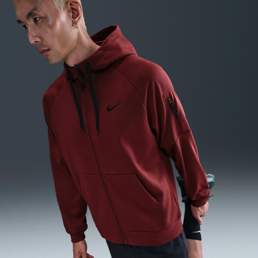 Nike Therma-FIT fitnesstop met rits over de hele lengte voor heren Rood - Foto 2