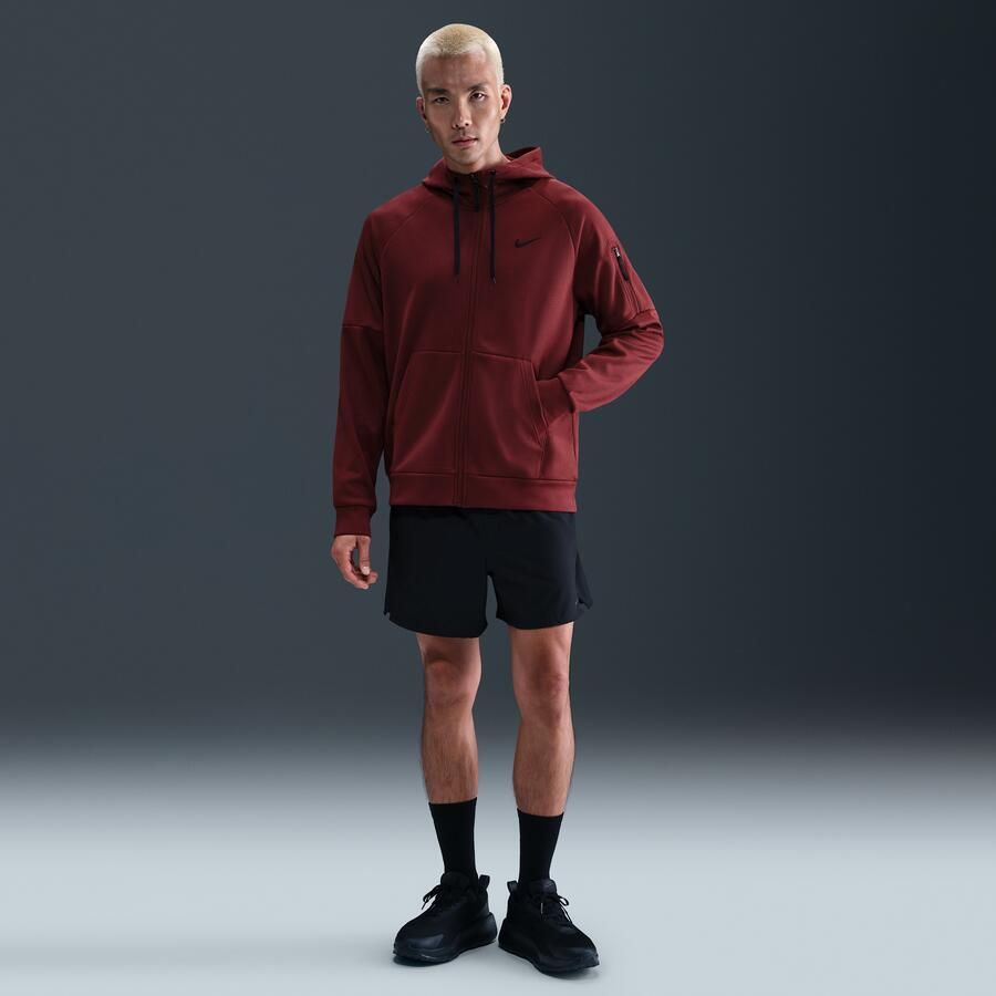 Nike Therma-FIT fitnesstop met rits over de hele lengte voor heren Rood - Foto 3