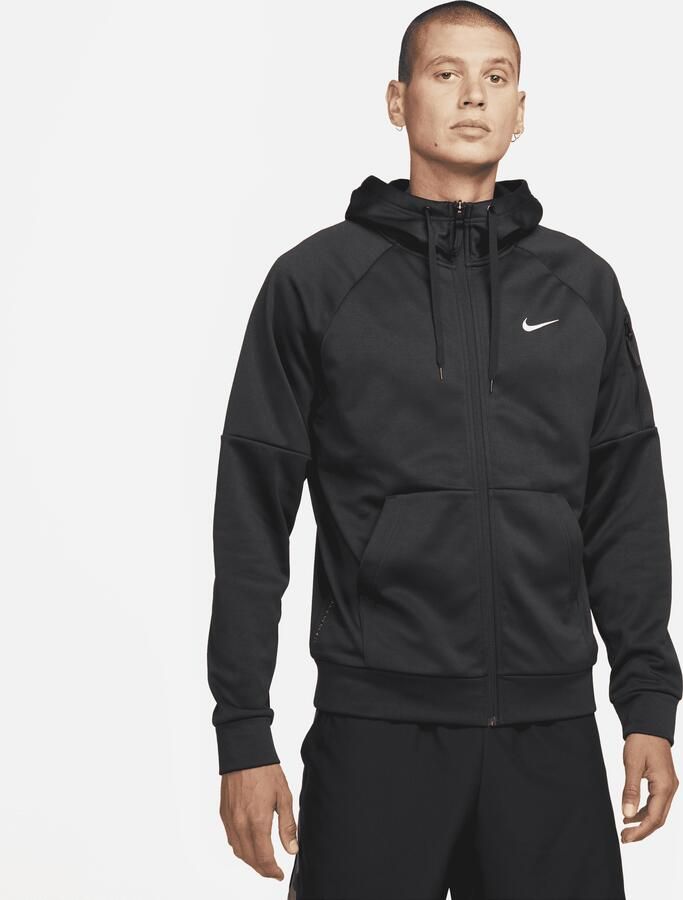 Nike Therma-FIT fitnesstop met rits over de hele lengte voor heren Zwart - Foto 3
