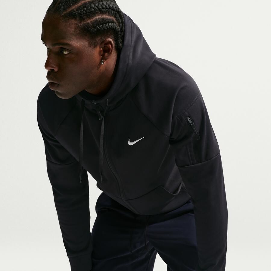 Nike Therma-FIT fitnesstop met rits over de hele lengte voor heren Zwart - Foto 3