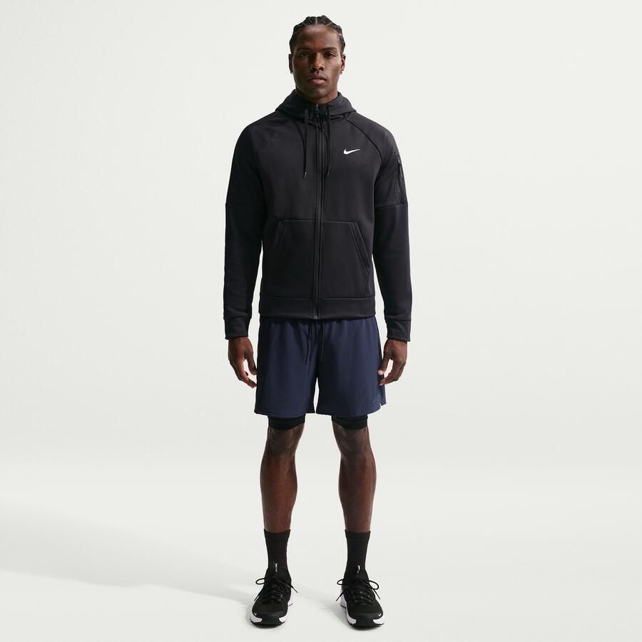 Nike Therma-FIT fitnesstop met rits over de hele lengte voor heren Zwart - Foto 4