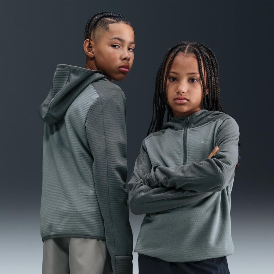 Nike Therma-FIT top met korte rits voor kids Grijs - Foto 4