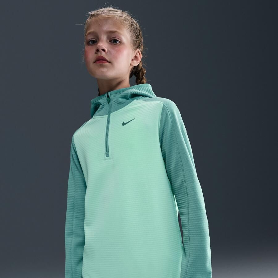 Nike Therma-FIT top met korte rits voor kids Groen