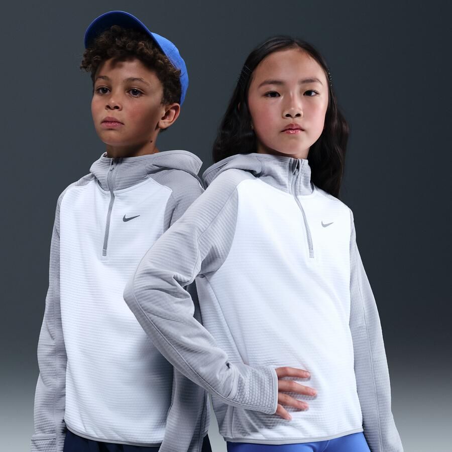Nike Therma-FIT top met korte rits voor kids Wit - Foto 4