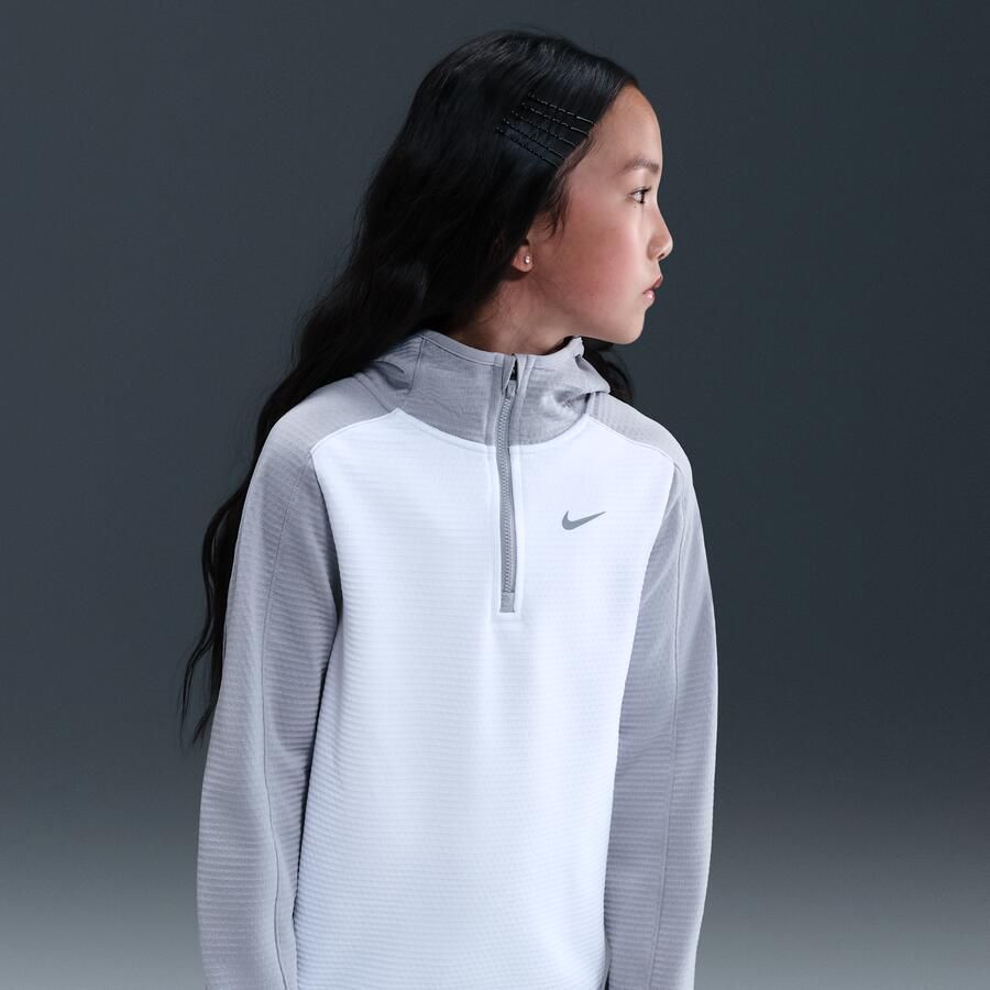 Nike Therma-FIT top met korte rits voor kids Wit
