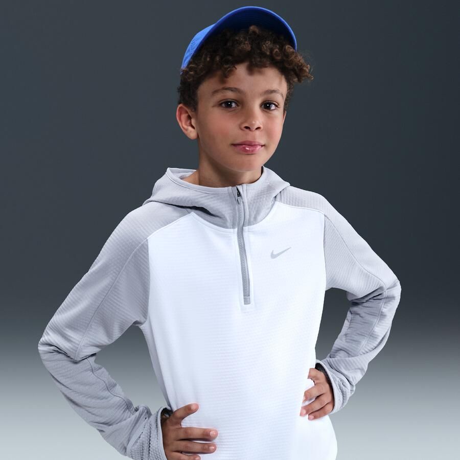 Nike Therma-FIT top met korte rits voor kids Wit - Foto 2