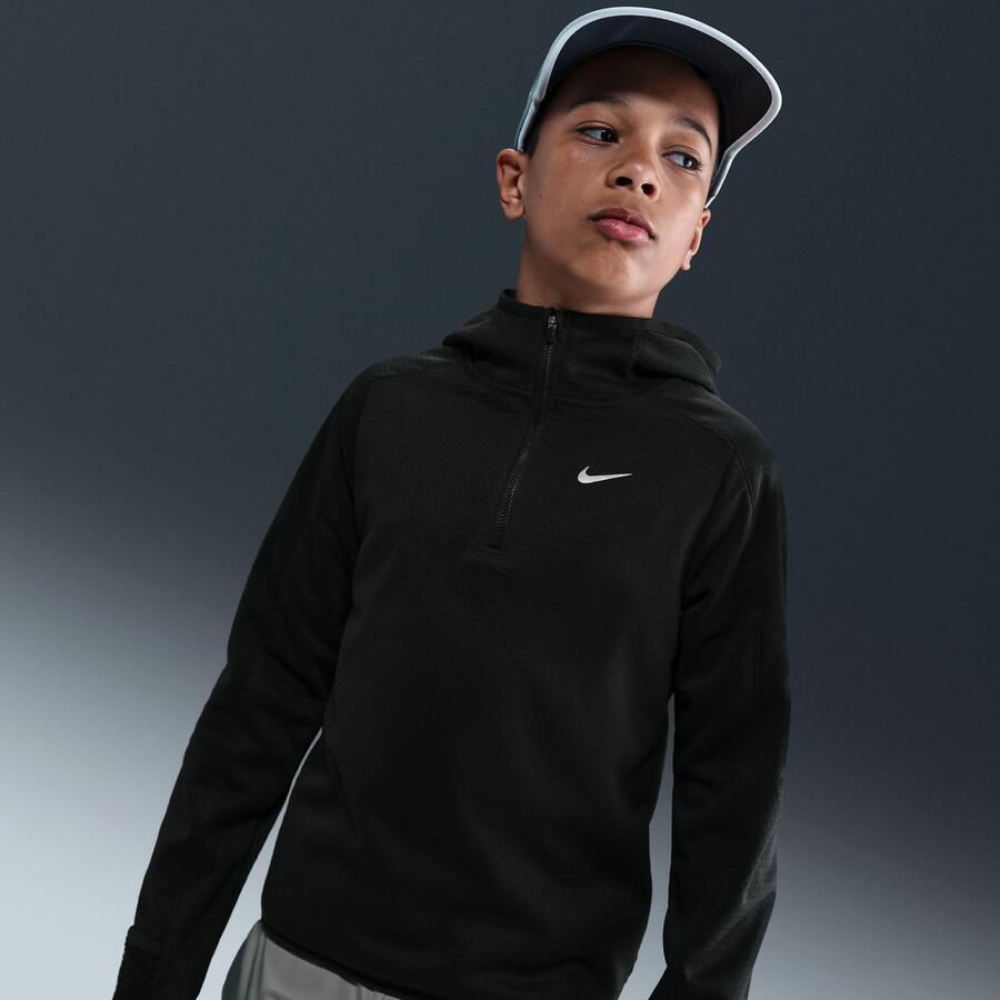 Nike Therma-FIT top met korte rits voor kids Zwart - Foto 2