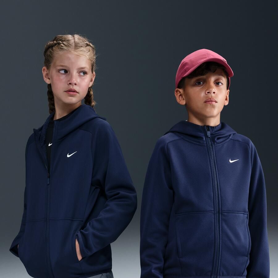Nike Therma-FIT winterse trainingshoodie voor kids Blauw - Foto 4