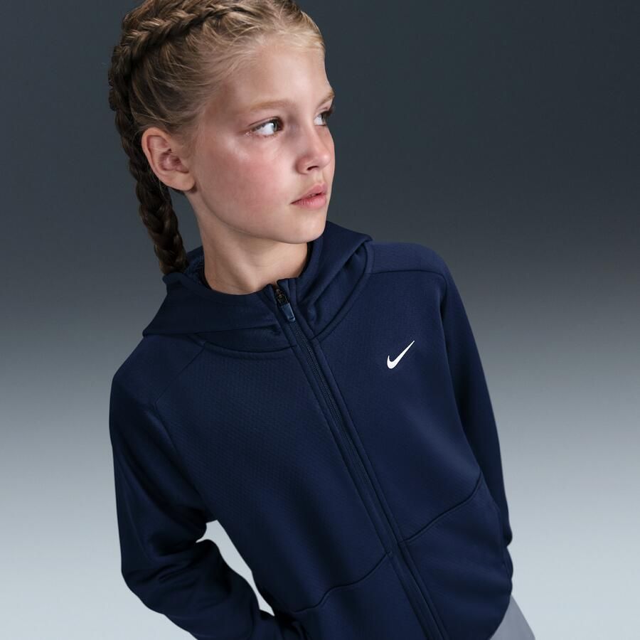 Nike Therma-FIT winterse trainingshoodie voor kids Blauw