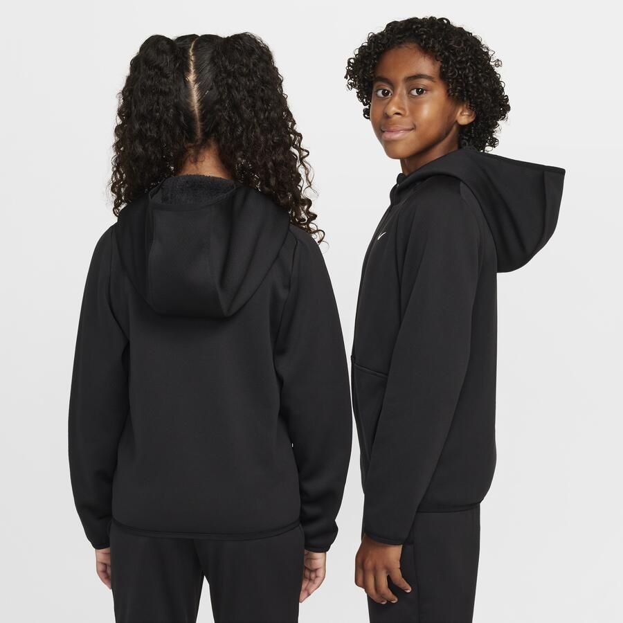 Nike Therma-FIT winterse trainingshoodie voor kids Zwart - Foto 4
