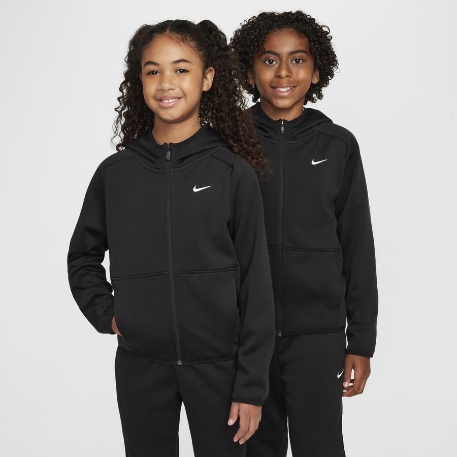 Nike Therma-FIT winterse trainingshoodie voor kids Zwart - Foto 3