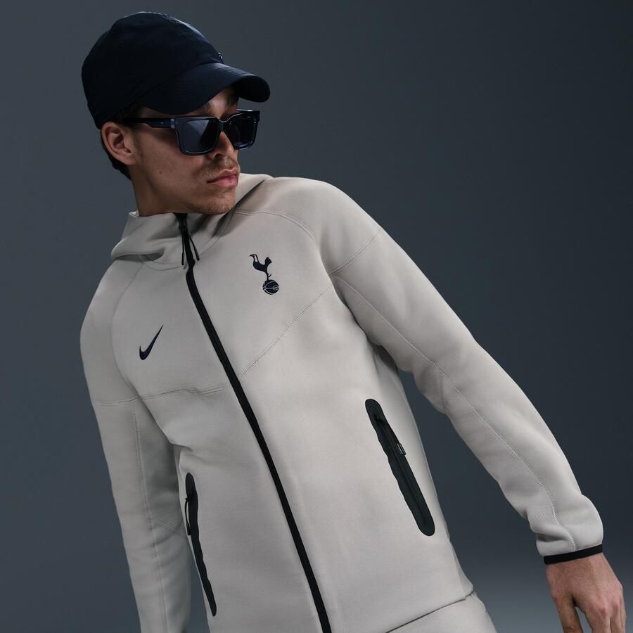 Nike Tottenham Hotspur Tech Windrunner voetbalhoodie met rits over de hele lengte van fleece voor heren Grijs - Foto 4