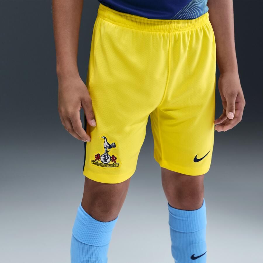 Nike Tottenham Hotspur 2025 26 Stadium Derde Total 90 replicavoetbalshorts met Dri-FIT voor kids Geel