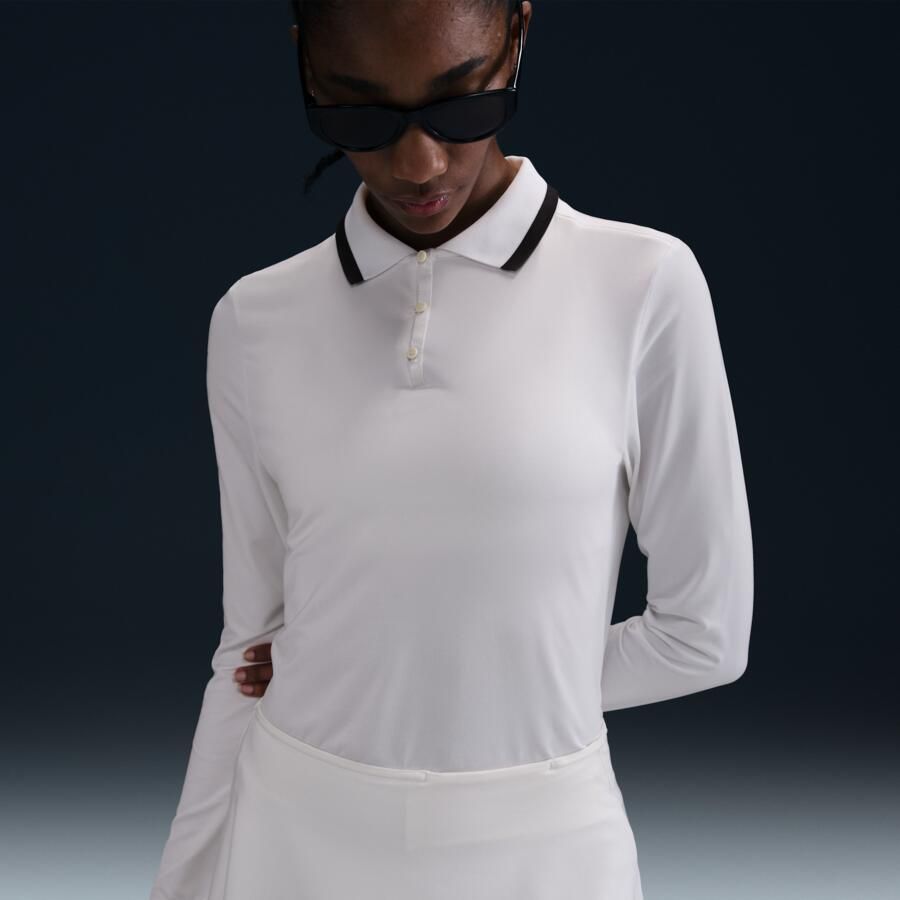 Nike Tour Dri-FIT golfpolo met uv-bescherming en lange mouwen voor dames Wit - Foto 4