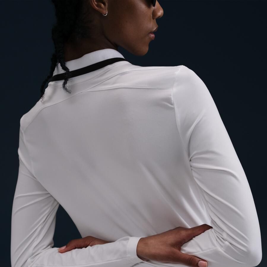 Nike Tour Dri-FIT golfpolo met uv-bescherming en lange mouwen voor dames Wit