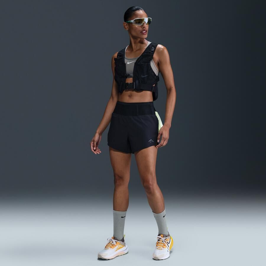 Nike Trail Dri-FIT hardloopshorts met binnenbroekje voor dames Zwart - Foto 4