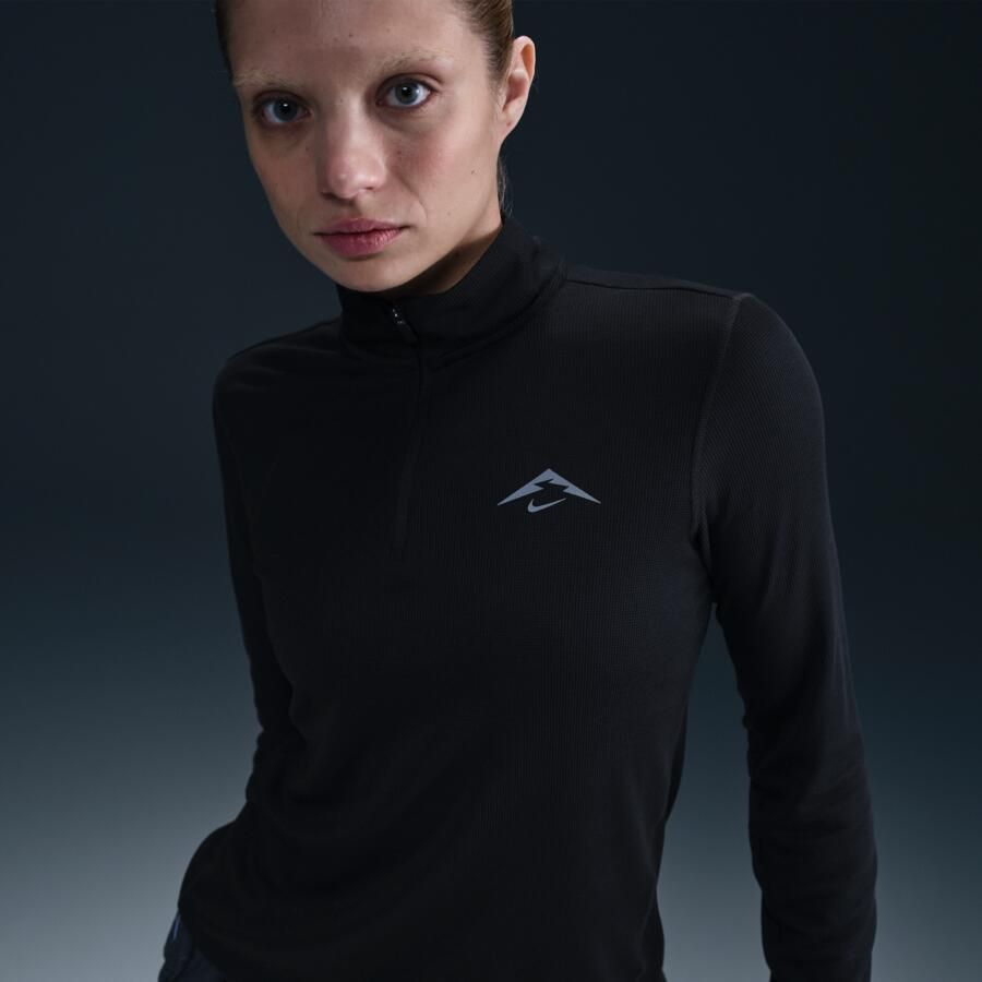 Nike Trail Dri-FIT tussenlaagtop voor hardlopen met korte rits voor dames Zwart - Foto 3