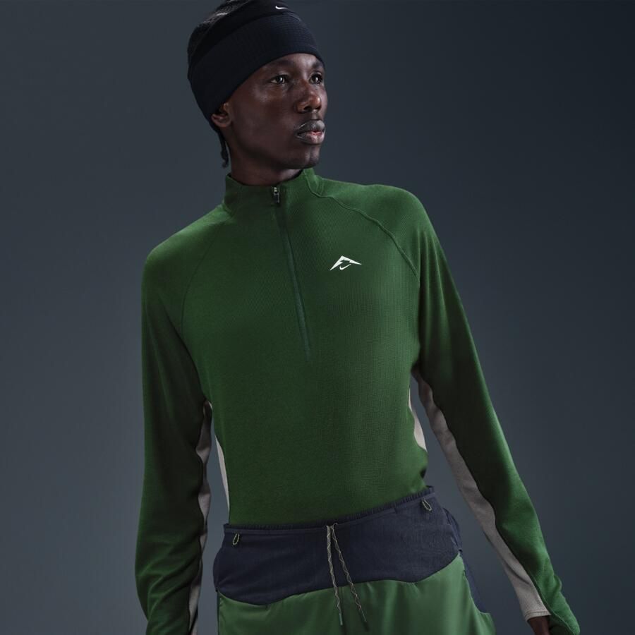 Nike Trail Second Sunrise Dri-FIT ADV hardloopshorts met binnenbroek voor heren (13 cm) Groen