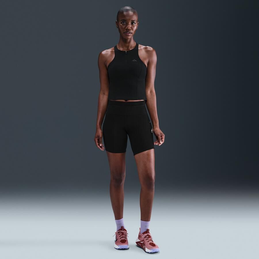 Nike Trail tanktop met padded sport-bh en medium ondersteuning Zwart - Foto 3
