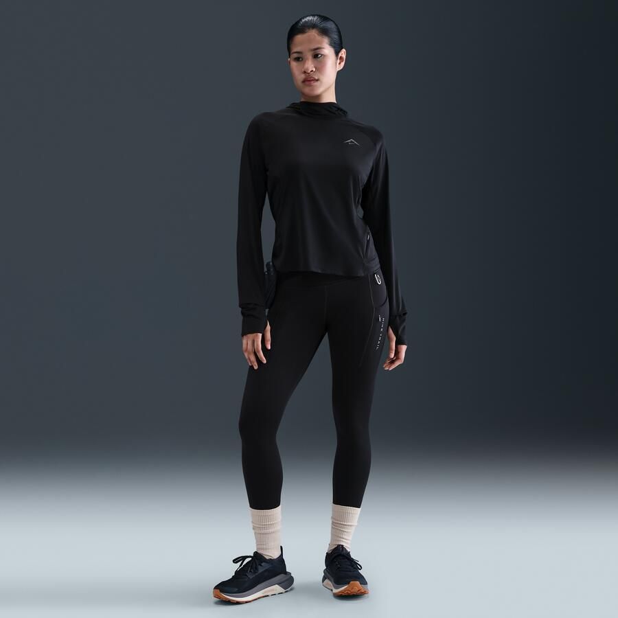 Nike Trail tussenlaag met capuchon en uv-bescherming voor dames Zwart - Foto 3