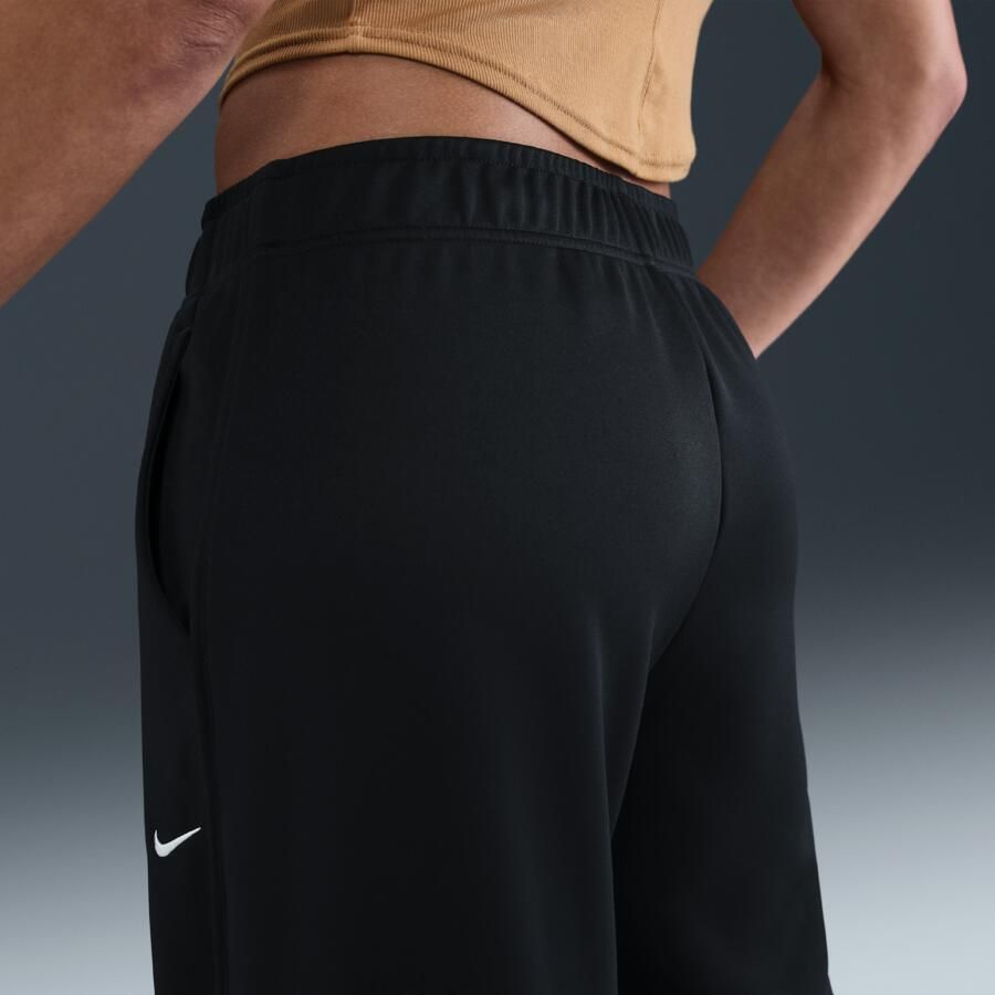 Nike trainingsbroek met wijde pijpen en halfhoge taille voor dames Zwart - Foto 2