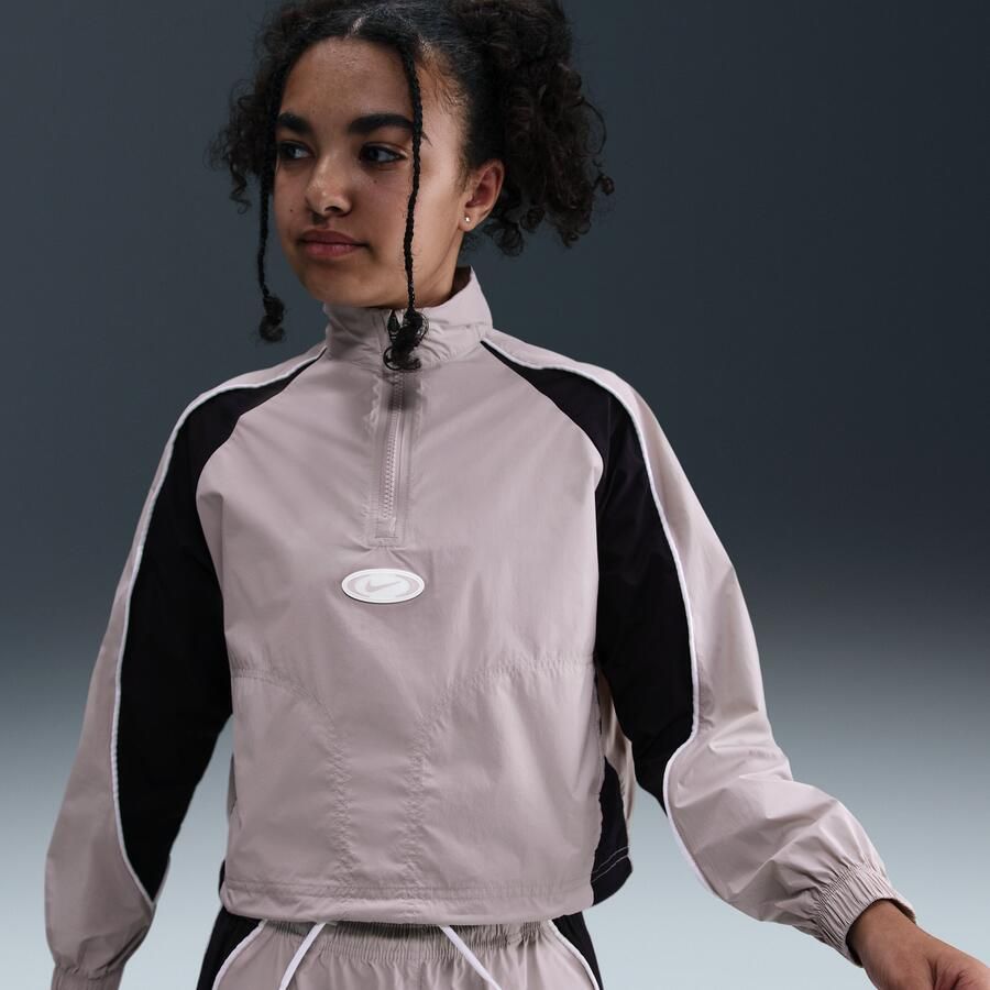 Nike trainingsjack met korte rits voor meisjes Paars - Foto 4