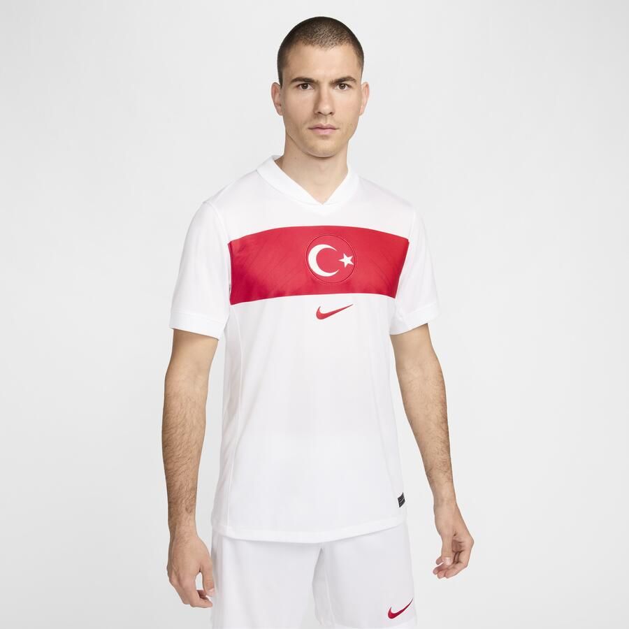 Nike Turkije 2024 25 Stadium Thuis Dri-FIT replica voetbalshirt voor heren Wit - Foto 3