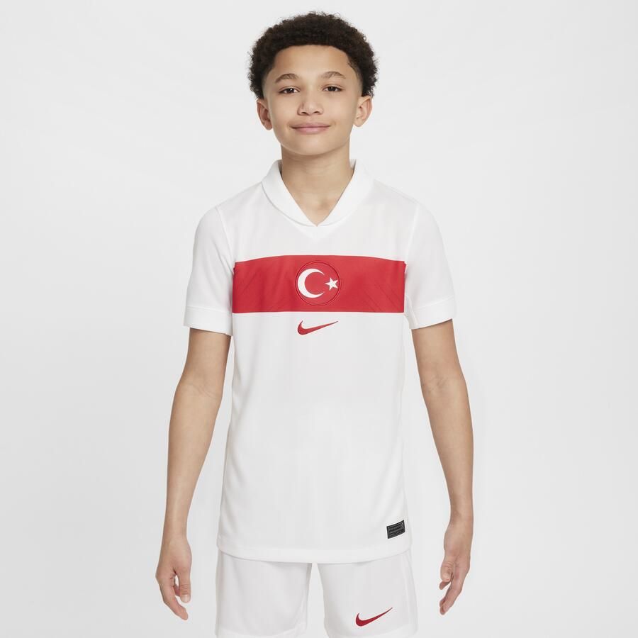 Nike Turkije 2024 25 Stadium Thuis Dri-FIT replica voetbalshirt voor kids Wit - Foto 3