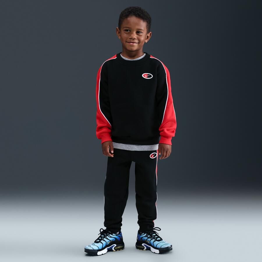 Nike tweedelige fleeceset met ronde hals voor kleuters Zwart - Foto 4