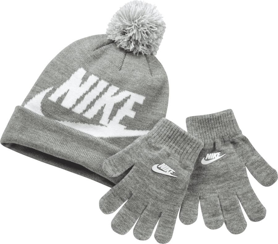 Nike Tweedelige kleuterset met beanie en handschoenen Grijs - Foto 4