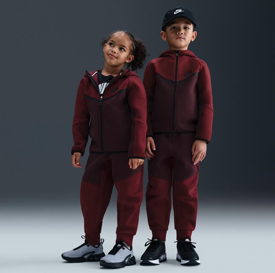 Nike tweedelige set van Tech Fleece met rits over de hele lengte voor kleuters Rood - Foto 4
