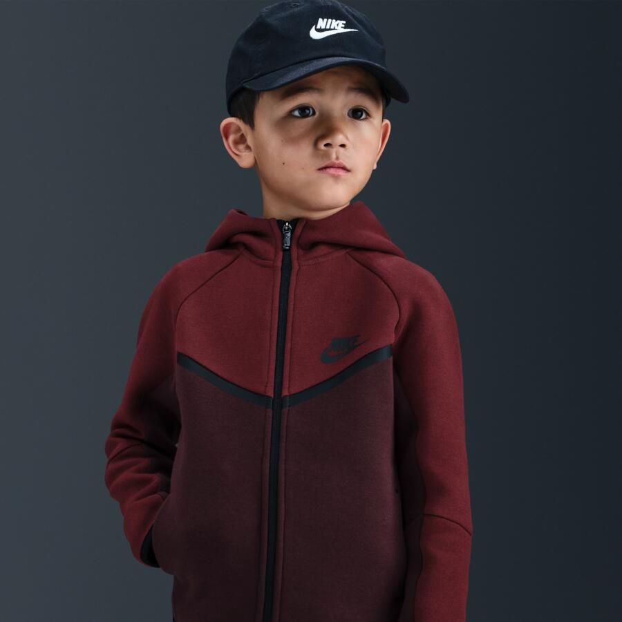 Nike tweedelige set van Tech Fleece met rits over de hele lengte voor kleuters Rood