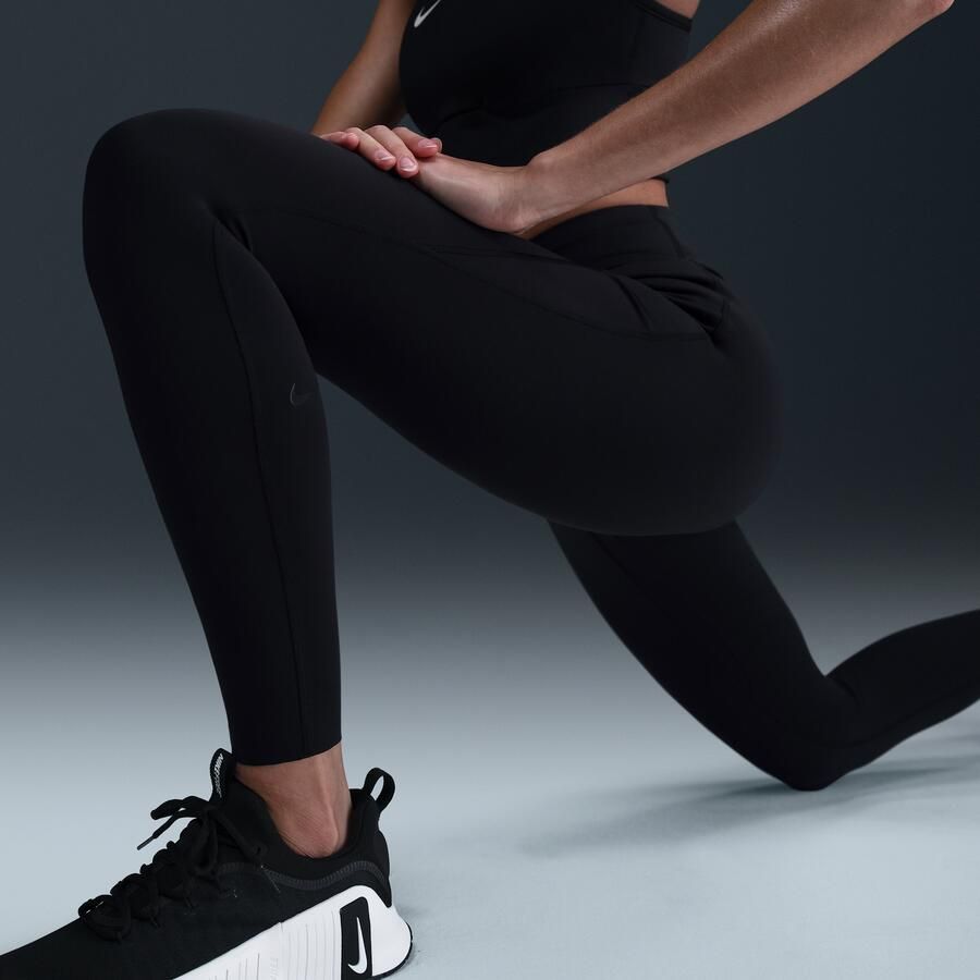 Nike Universa 7 8-legging met hoge taille en zonder naad aan de voorkant voor dames Zwart - Foto 4