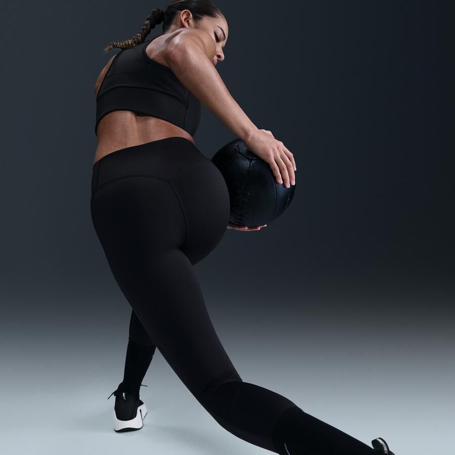 Nike Universa 7 8-legging met hoge taille en zonder naad aan de voorkant voor dames Zwart