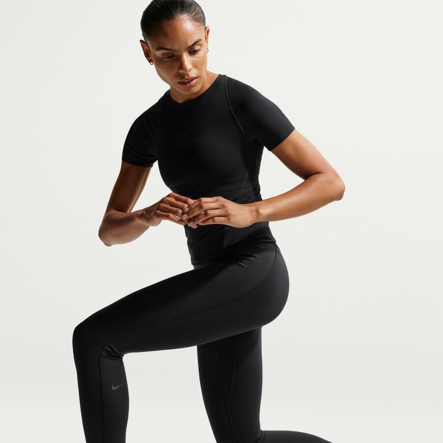 Nike Universa 7 8-legging met hoge taille en zonder naad aan de voorkant voor dames Zwart - Foto 4