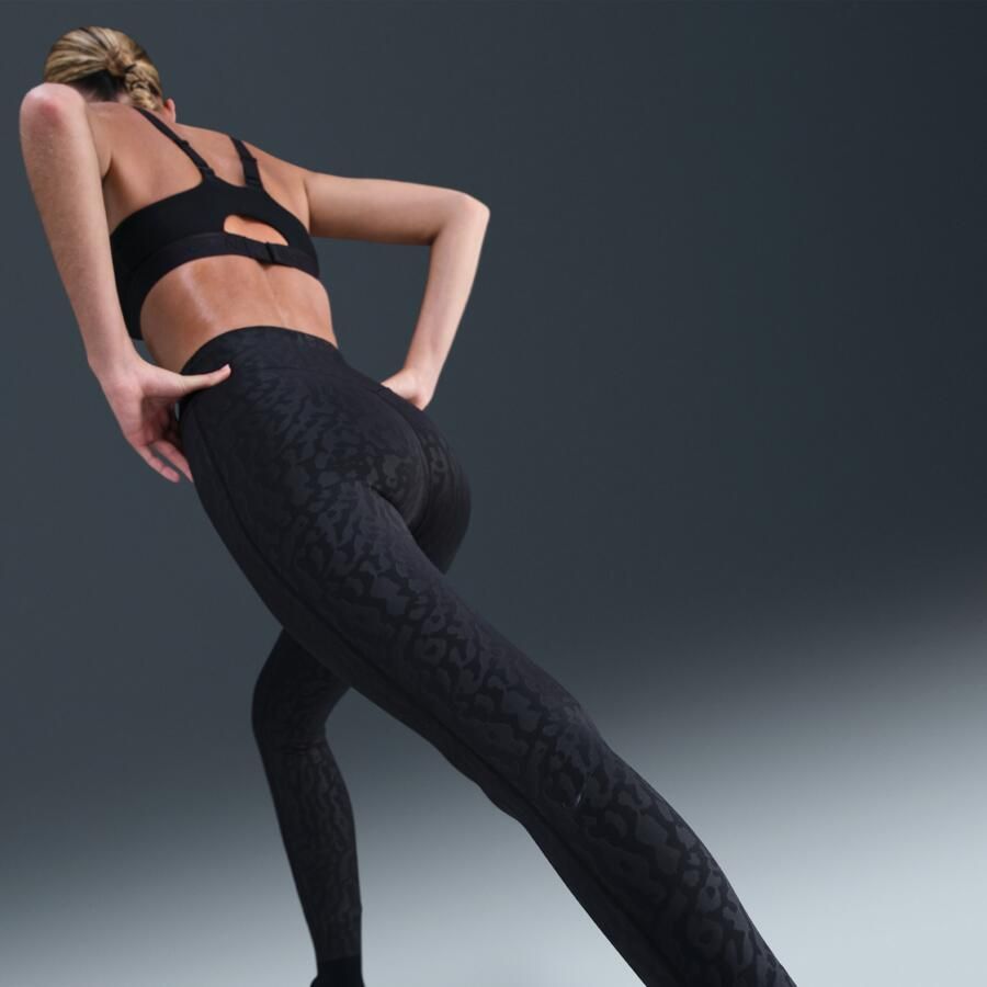 Nike Universa 7 8 legging met hoge taille print en zonder naad aan de voorkant voor dames Zwart - Foto 2