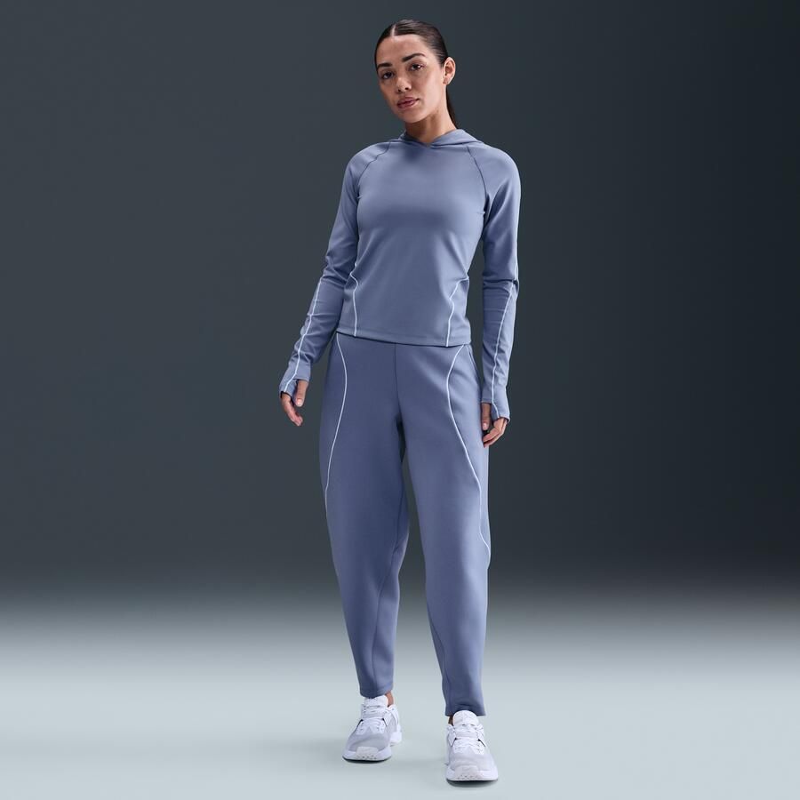 Nike Universa aansluitende Dri-FIT damestop met capuchon en lange mouwen Blauw - Foto 3