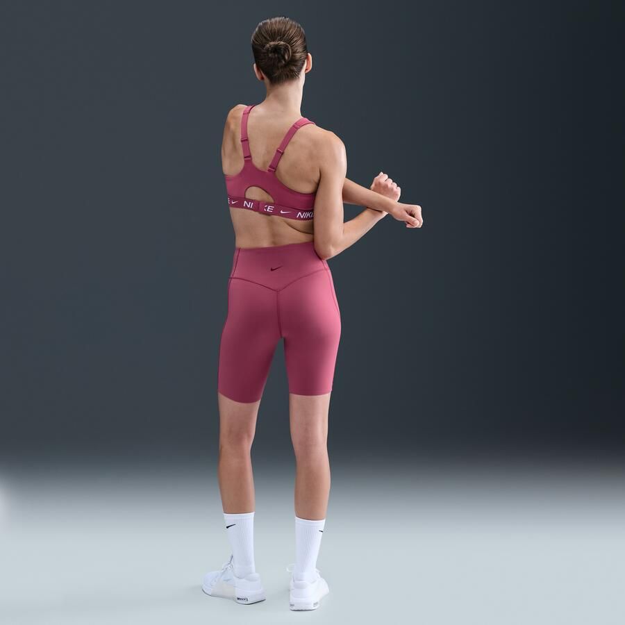 Nike Universa bikershorts met hoge taille en zonder naad aan de voorkant voor dames (20 cm) Paars - Foto 3