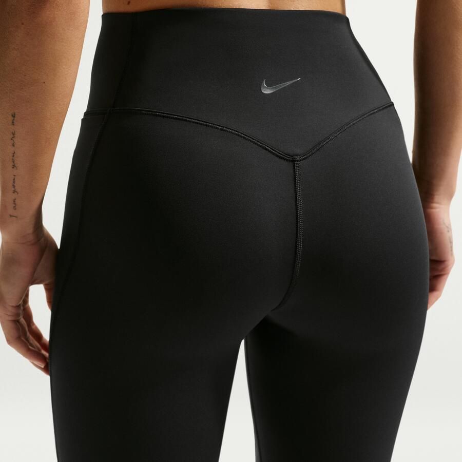 Nike Universa bikershorts met hoge taille en zonder naad aan de voorkant voor dames (20 cm) Zwart - Foto 3