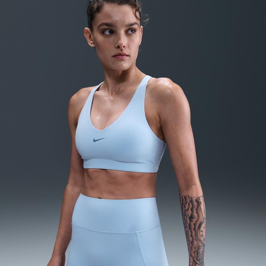 Nike Universa bikershorts met hoge taille zonder naden aan de voorkant voor dames (13 cm) Blauw
