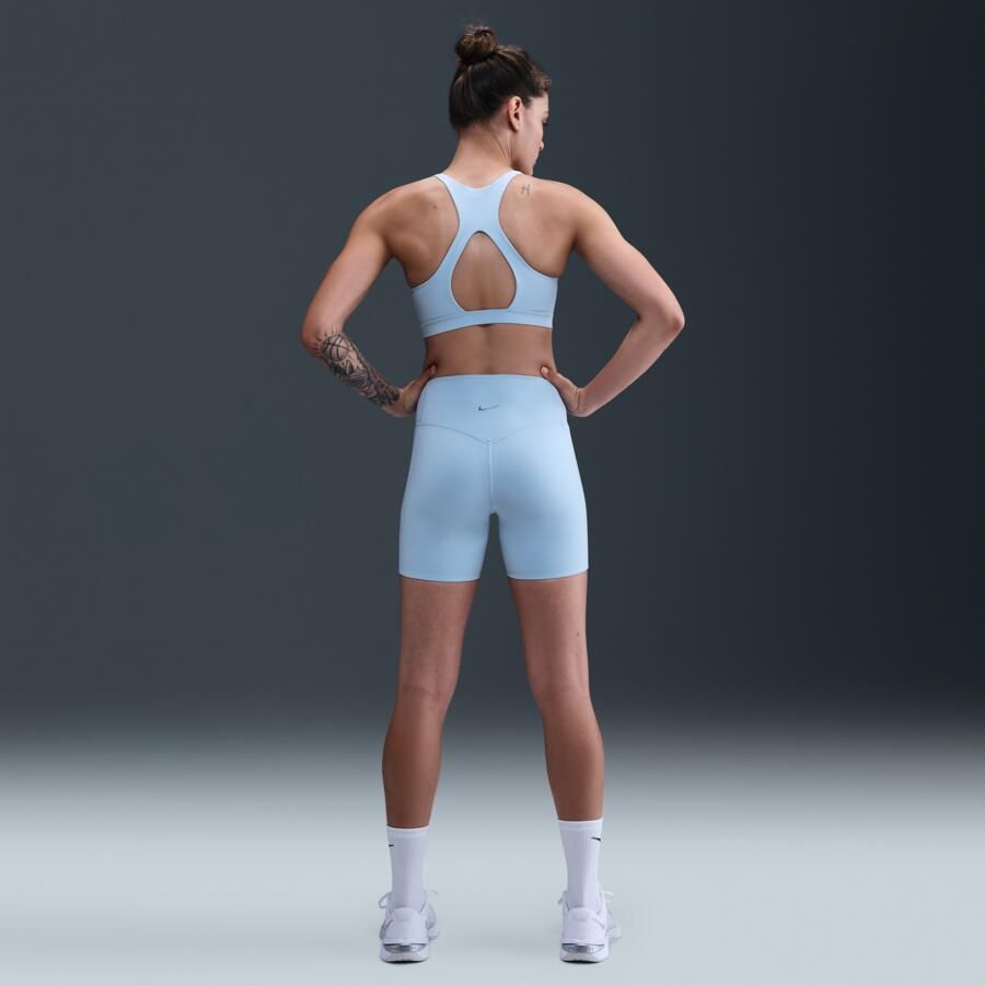 Nike Universa bikershorts met hoge taille zonder naden aan de voorkant voor dames (13 cm) Blauw - Foto 3