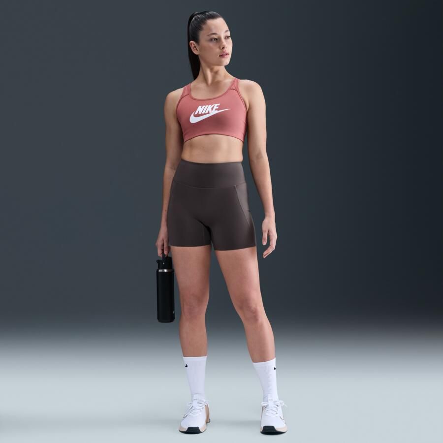 Nike Universa bikershorts met hoge taille zonder naden aan de voorkant voor dames (13 cm) Grijs - Foto 4