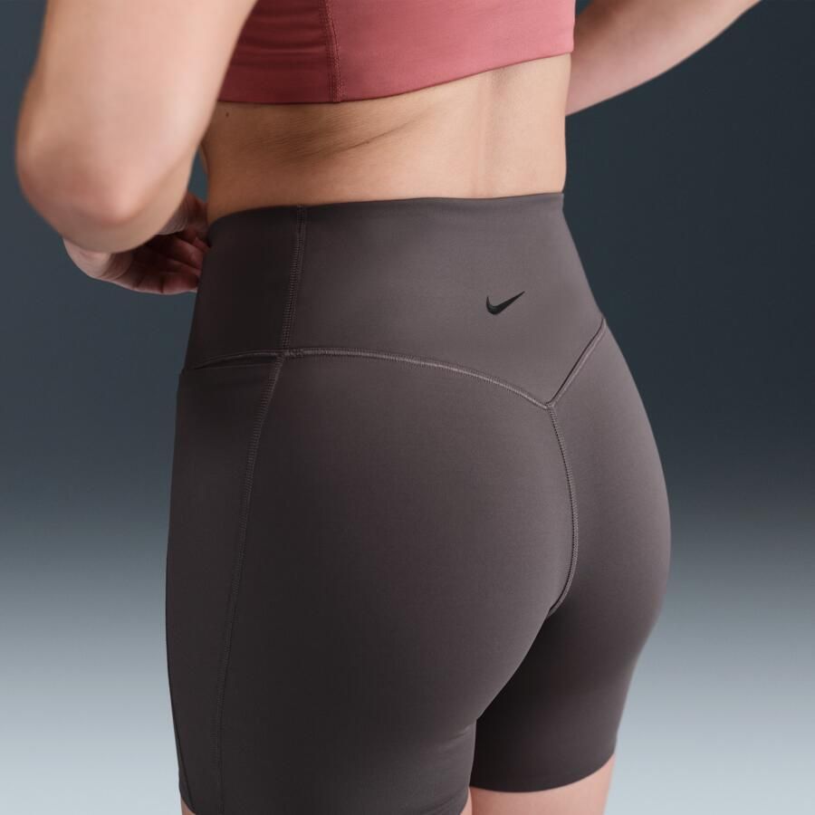Nike Universa bikershorts met hoge taille zonder naden aan de voorkant voor dames (13 cm) Grijs - Foto 2