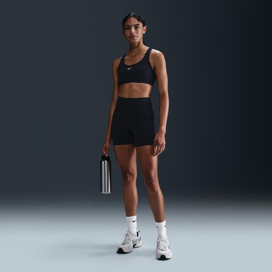 Nike Universa bikershorts met hoge taille zonder naden aan de voorkant voor dames (13 cm) Zwart - Foto 4