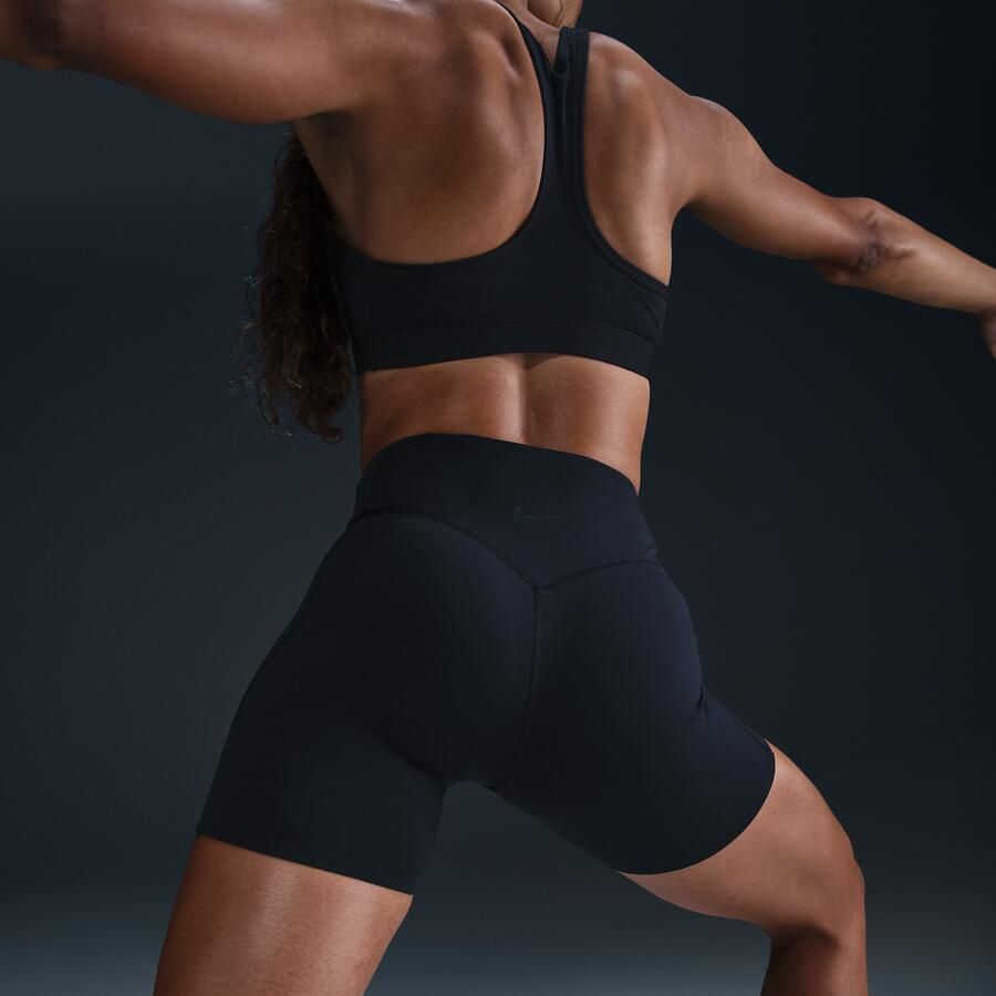 Nike Universa bikershorts met hoge taille zonder naden aan de voorkant voor dames (13 cm) Zwart - Foto 2
