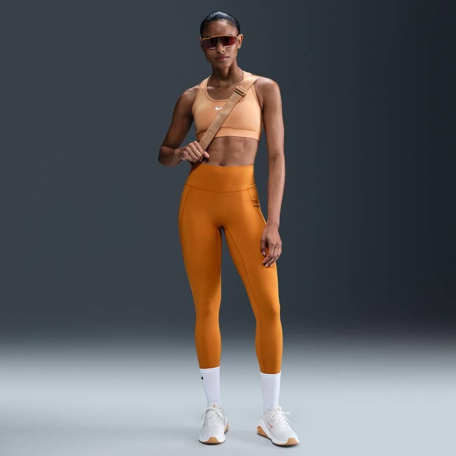 Nike Universa lange legging met hoge taille en zonder naad aan de voorkant voor dames (Plus Size) Oranje - Foto 4