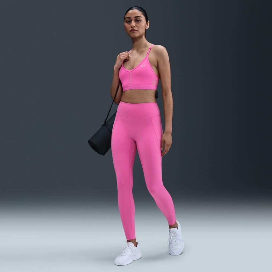 Nike Universa lange legging met hoge taille en zonder naad aan de voorkant voor dames (Plus Size) Roze - Foto 4